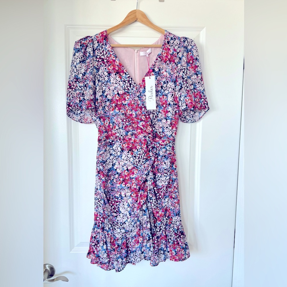 Parker Silk Dahlia Ditsy Dress, size 4